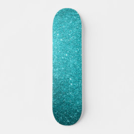 Teal Glitter Skateboard
