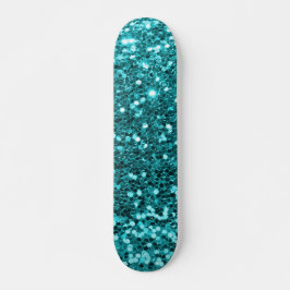 Teal Glitter Skateboard