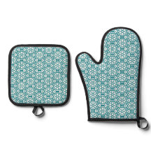Teal Green Blue White Mitt e Potes