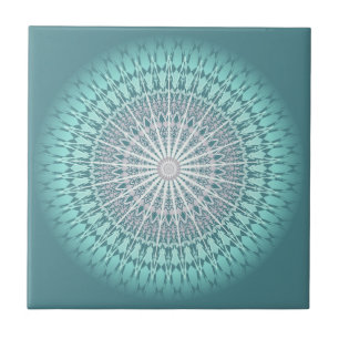Teal Green Chevron Mandala