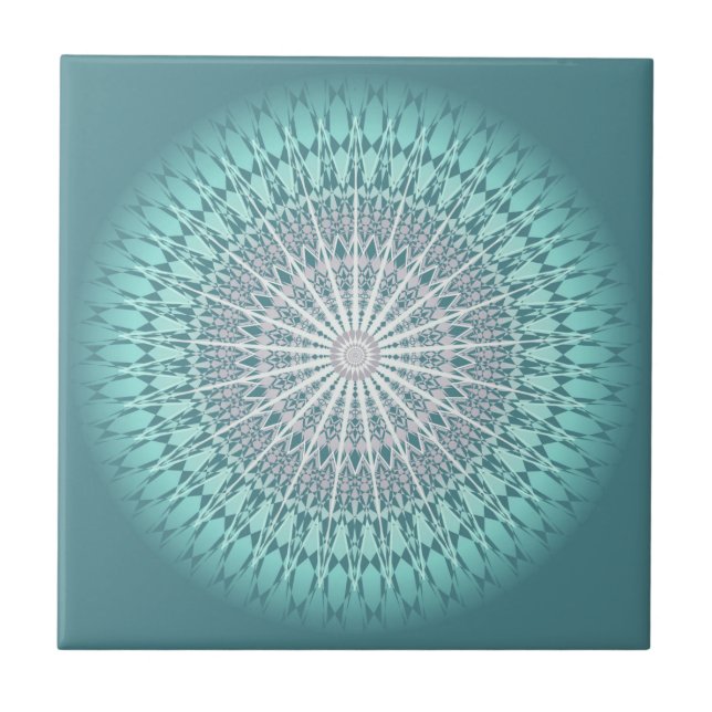 Teal Green Chevron Mandala (Frente)