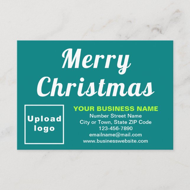 Teal Green; Natal; Negócios; Pequeno Cartão Plano (Frente)