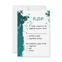 Teal Green Paint Splatter - RSVP de Convite