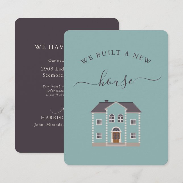 Teal House Construímos Um Novo Anúncio Da Casa (Frente/Verso)
