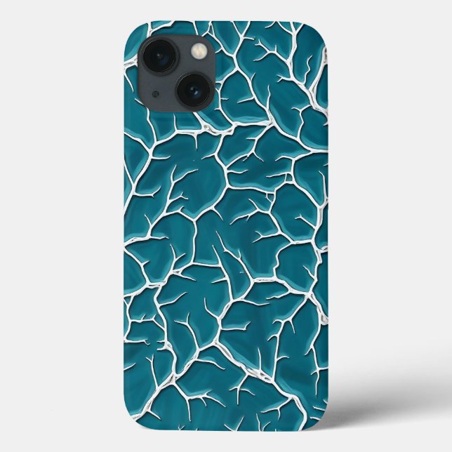 Teal Lightning Texture iPhone Case Design (Verso)