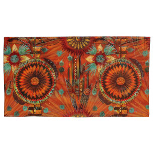 Teal Luxuoso "Ecos Itratos" Rei Pillowcase