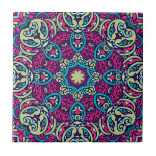 Teal, Magenta, Eclética Dourada e Olive Boho Manda