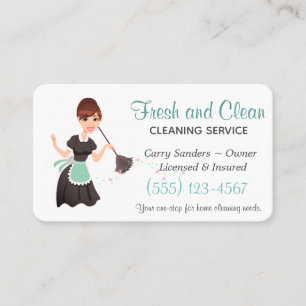 Teal Maid House Clearing Service Cartão de visita