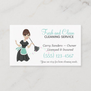 Teal Maid House Clearing Service Cartão de visita