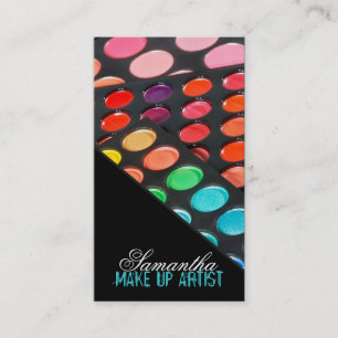 Teal Make Up Artist Palette Brush Cartão de visita