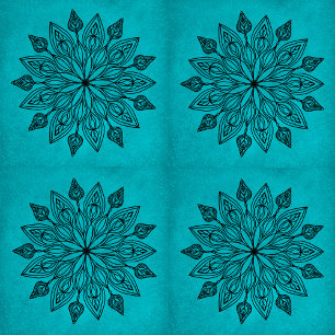 Teal Mandala Azulejo Sagrado Geometria Natureza De