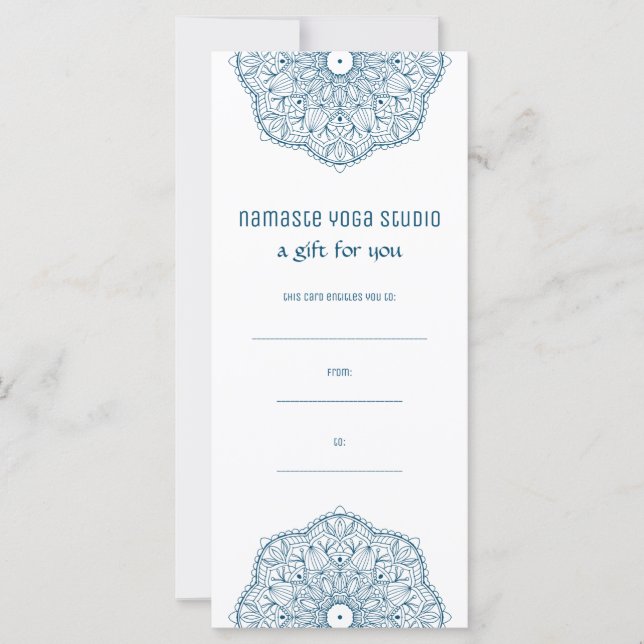 Teal Mandala Yoga Henna Artista Reiki Spa Gift Cer (Frente)