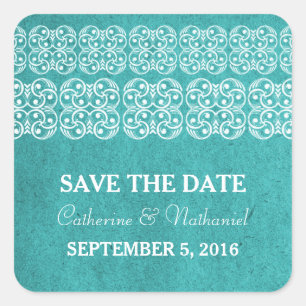 Teal Modern Bohemian Salve os adesivos de Data