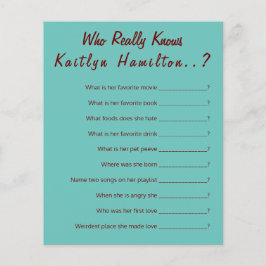 Teal Monogramo 💍 jogo moderno do Chá de panela