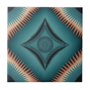 Teal Navajo Peach Sunburst