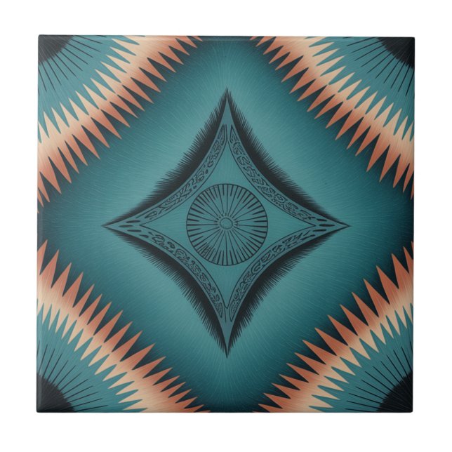 Teal Navajo Peach Sunburst (Frente)