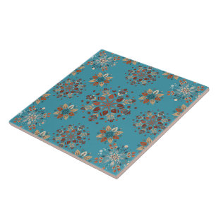 Teal Nordic Snowflake, padrão cerâmico
