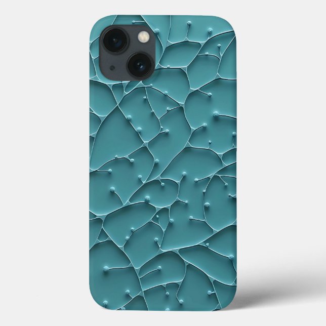 Teal Organic Texture iPhone Case Modern Style (Verso)