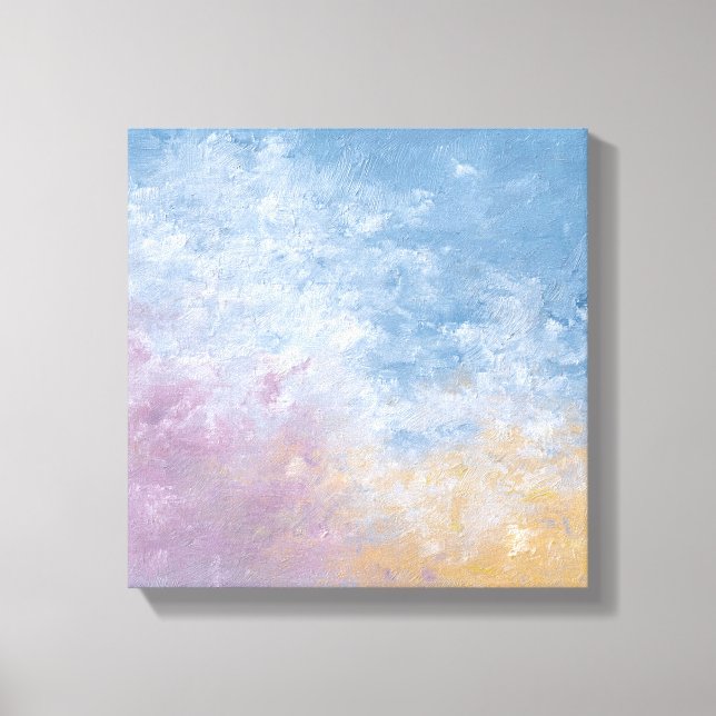 Teal & Peach Textured Abstract Canvas Print (Frente)