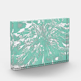 Teal Peony - bloco acrílico