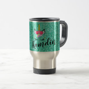 Teal personalizado do Unicórnio 15 onças de caneca