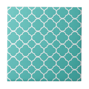 Teal Quatrefoil