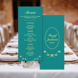 Teal Rosa Wedding Menu