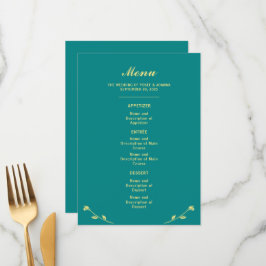 Teal Rosa Wedding Menu