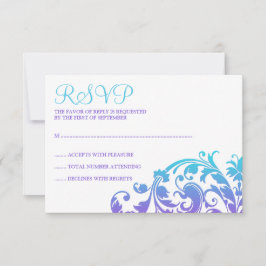 Teal Roxo Elegante Bat Mitzvah RSVP