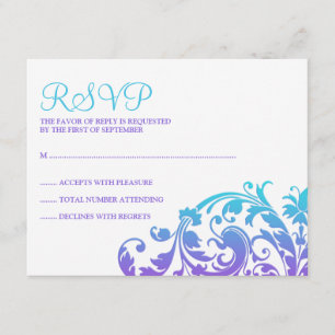 Teal Roxo Elegante Bat Mitzvah RSVP