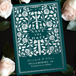 Teal Royal Medieval Wedding Salvar Data