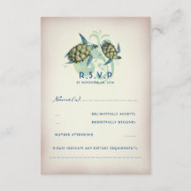 Teal Sea Turtle Wedding RSVP