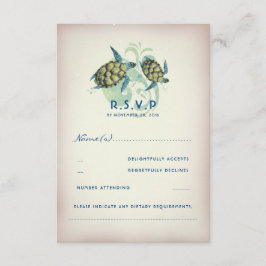 Teal Sea Turtle Wedding RSVP