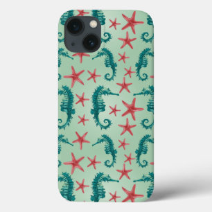 Teal Seahorse Pattern 2