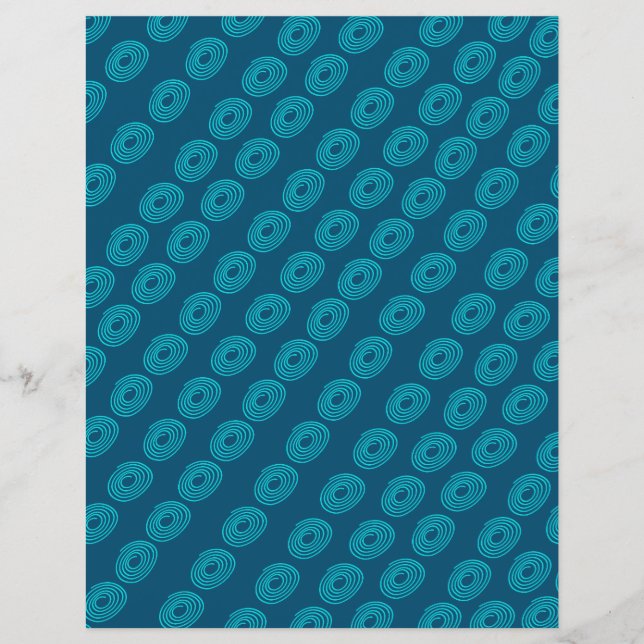Teal Spirals - Papel Escrevado (Frente)