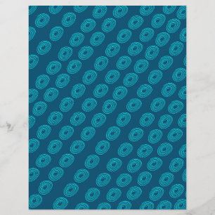 Teal Spirals - Papel Escrevado