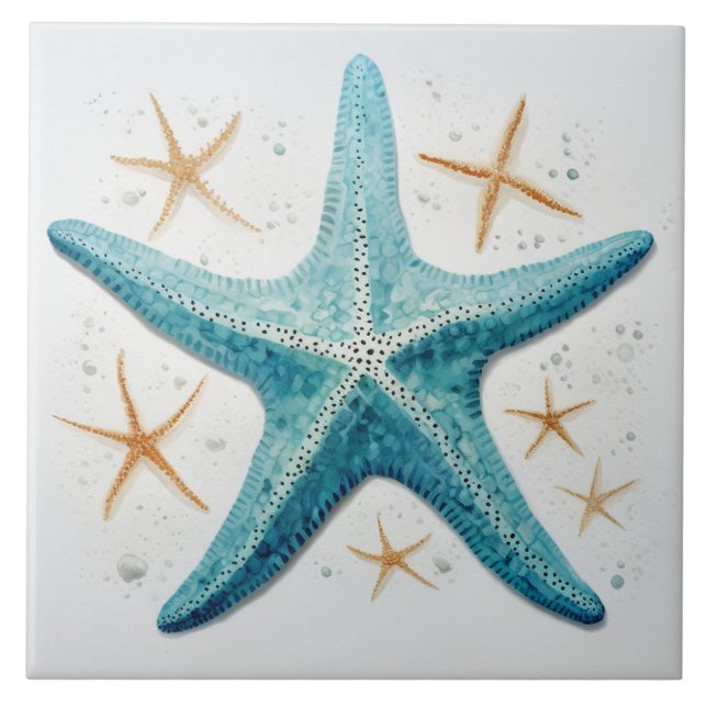 Teal Starfish Watercolor (Frente)