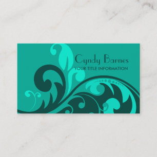 Teal Swirls Cartão de visita