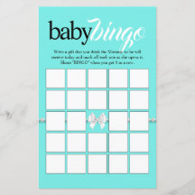 Teal Tiffany Theme Baby Bingo Jogo do Chá de frald