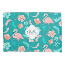 Teal tropical do Hibiscus Pink Flamingo Tropical