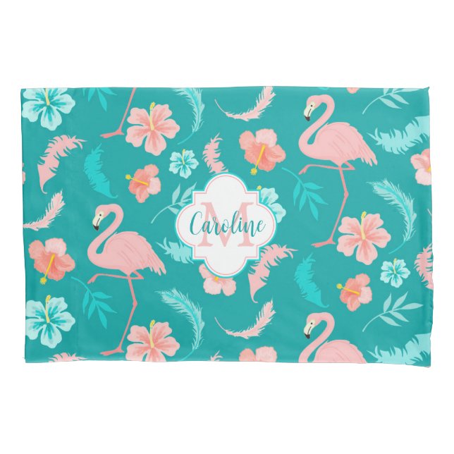 Teal tropical do Hibiscus Pink Flamingo Tropical (Frente)