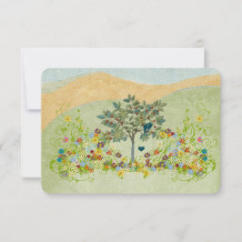 Teal Vintage Love Bird Flower Swirl Casamento RSVP