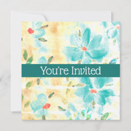 Teal Watercolor Floral