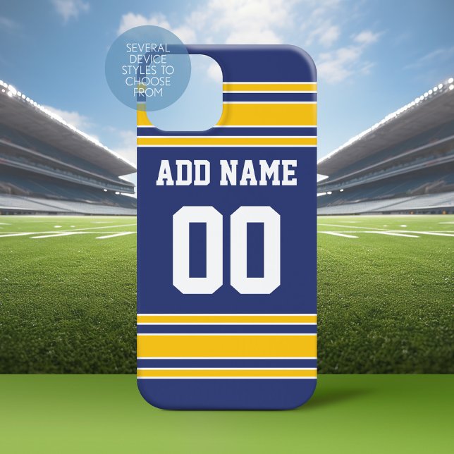 Team Jersey com nome e número personalizados (Personalized Phone Case with a Football Jersey Stripe Design)
