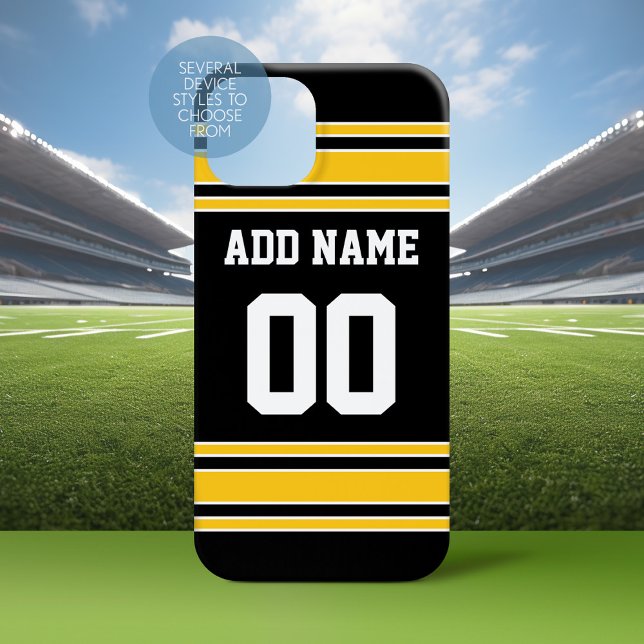 Team Jersey com nome e número personalizados (Personalized Phone Case with a Football Jersey Stripe Design)