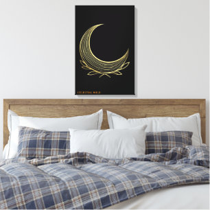 Tear Lunar Dourado Fino em Canvas