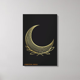 Tear Lunar Dourado Fino em Canvas