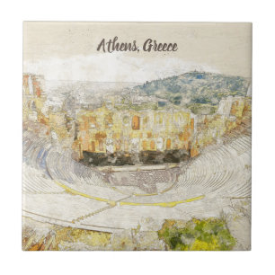 Teatro Antigo de Herodião - Azulejo Cerâmico de At