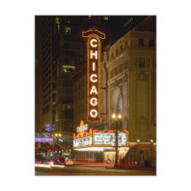 Teatro de Chicago, Chicago Illinois Cartão Postal