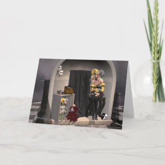 "Teatro de fantoche da Julia" - Cartão Saudável